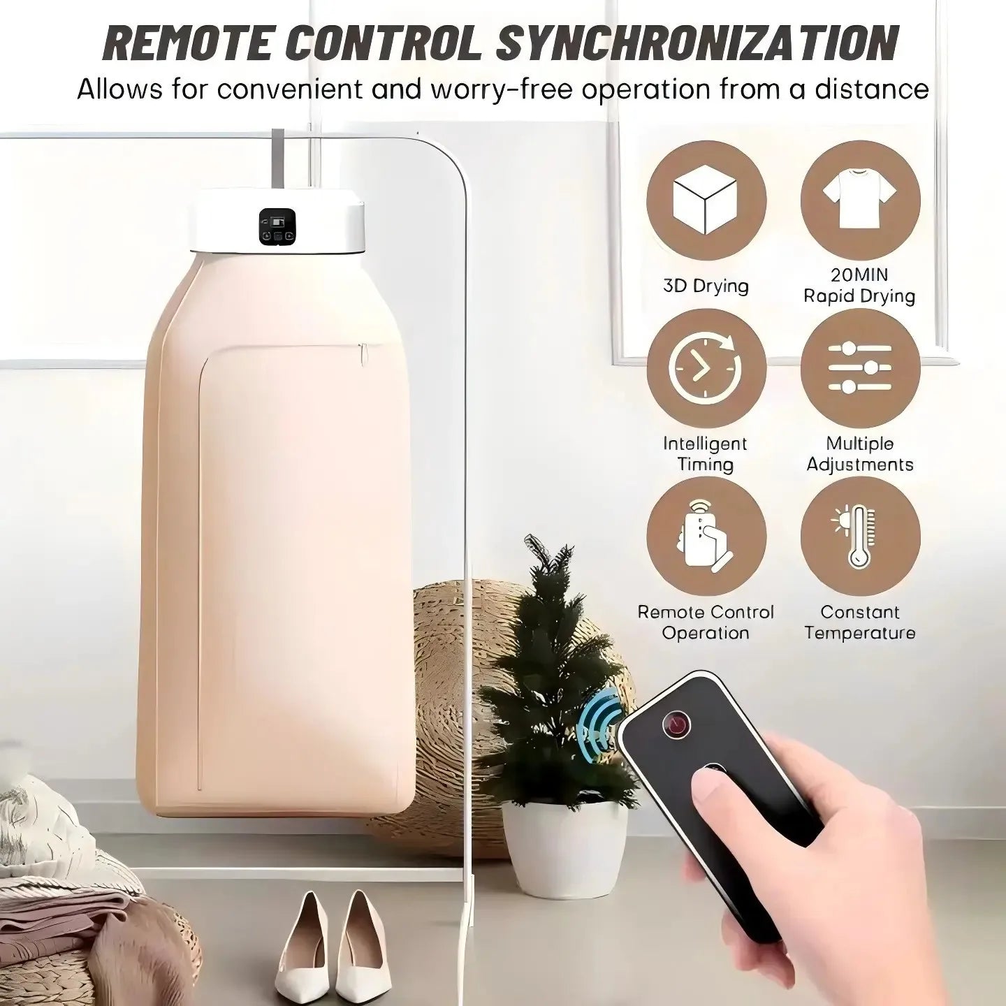 ✨ Multifunctional Portable Electric Clothes Dryer – Foldable, Compact & UV Sterilizing | 600W Dual Mode | UK/EU/US Plug Options ✨