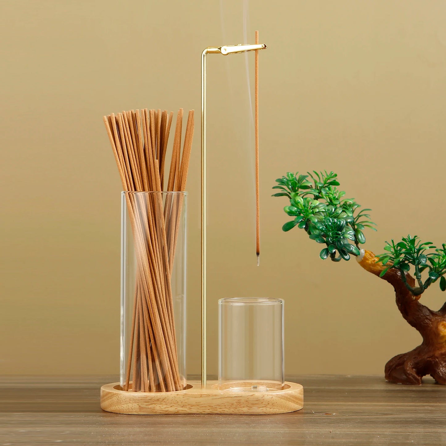 🌿 ZenFlow Glass Burner – Clean & Calm Incense Holder with Ash Catcher