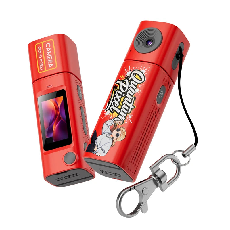 G10 Lipstick CCD 2K Mini Thumb Camera Student Action Camera 61° HD Wide-Angle Photo Video Recorder in DOPAMINE Colorway
