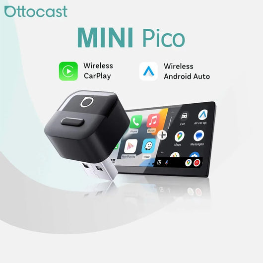 Mini Pico Wireless Carplay Android Auto Adapter Plug Play Wifi Bluetooth Auto Connect for VW Toyota Nissan Honda Ford