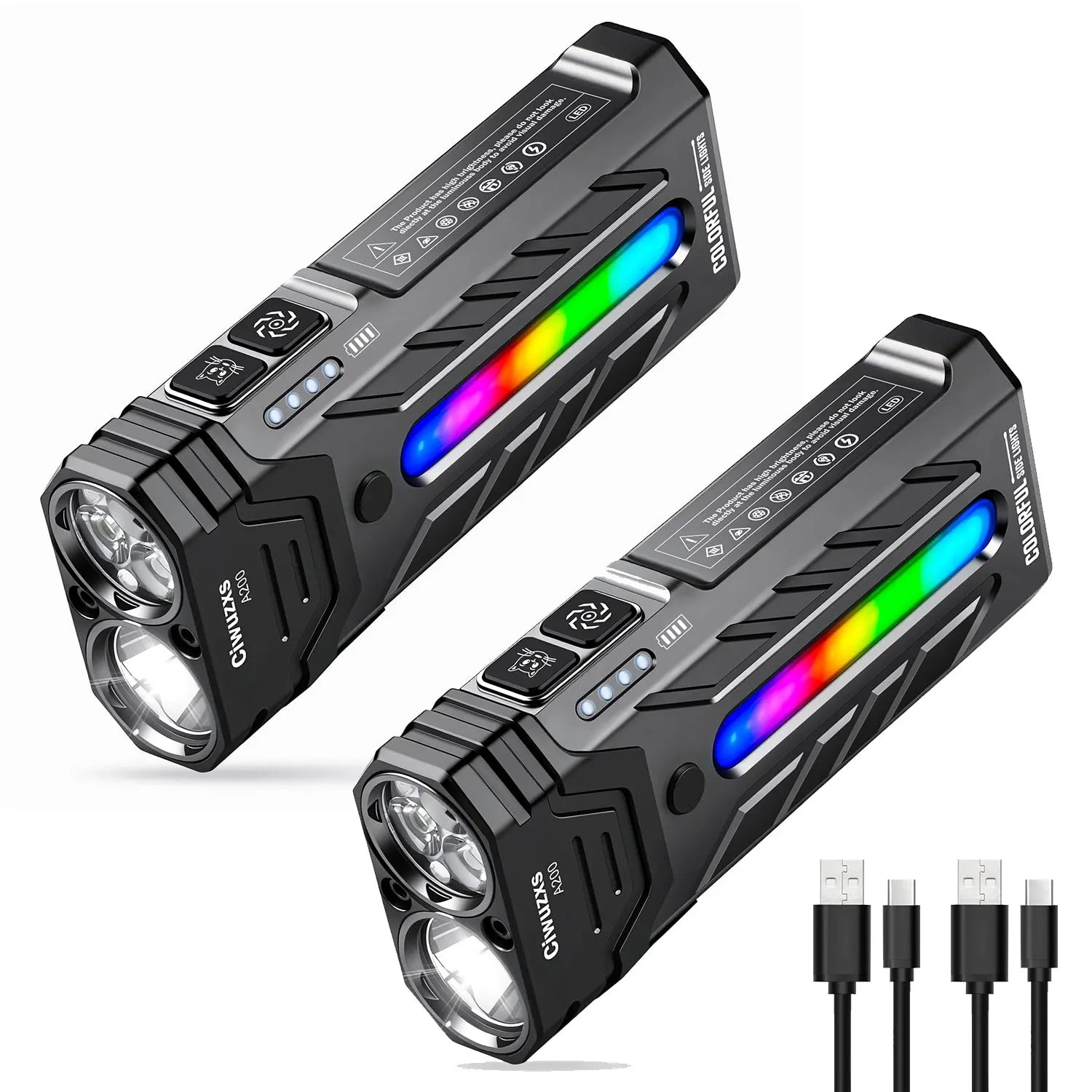 YM-A200M 5200LM Portable High-Performance LED Handheld Flashlight with Magnetic/Clip Torch Perfect for Outdoor Hiking Camping