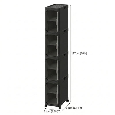 4-Tier Rolling Storage Cabinet