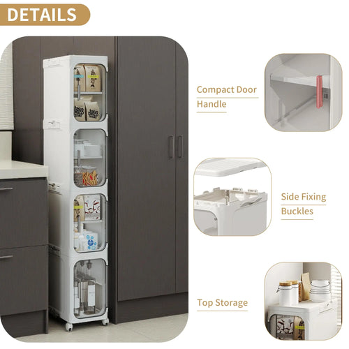 4-Tier Rolling Storage Cabinet