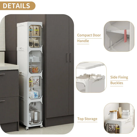 4-Tier Rolling Storage Cabinet