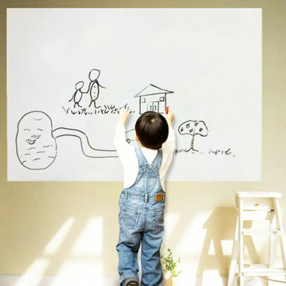 Erasable Whiteboard & Blackboard Sticker – Large PVC Adhesive Teaching Board (45×200cm) with Pen