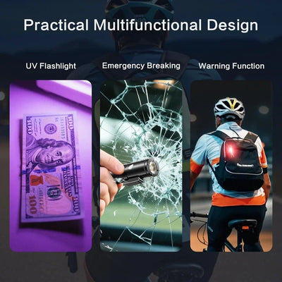 6-In-1 Multifunctional Keychain Flashlight COB Side Light Rechargeable Magnetic Work Light Window Breaker Emergency Tool