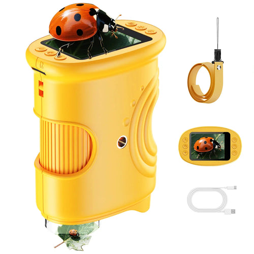 1000X Pocket Microscope for Kids with 4K 2.0" Screen Digital Handheld Rechargeable Portable Science Toy STEM Educational Gift