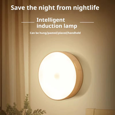 LED Smart Human Body Sensor Night Lamp Emergency Automatic Lighting USB Charging Wireless Magentic Suction Use Night Light