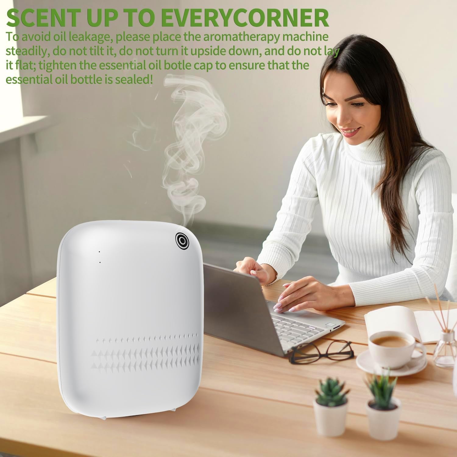 Waterless Essential Oil Diffuser for Home Large Room & Commercial Use, Covers up to 2000 Sq Ft, 400Ml Capacity, DC-12V/1A Plug-In Wall, App Controlled Cold Air Diffuser for Home, Office
