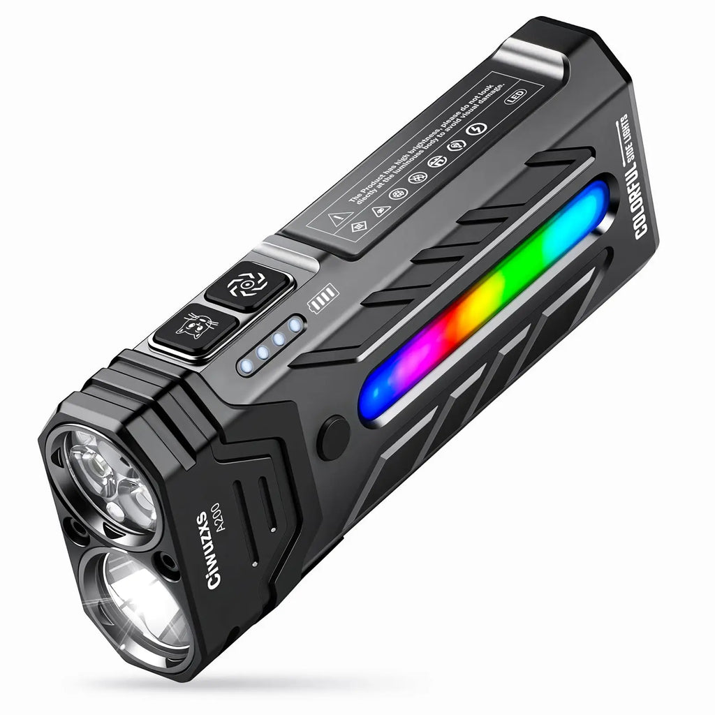 YM-A200M 5200LM Portable High-Performance LED Handheld Flashlight with Magnetic/Clip Torch Perfect for Outdoor Hiking Camping