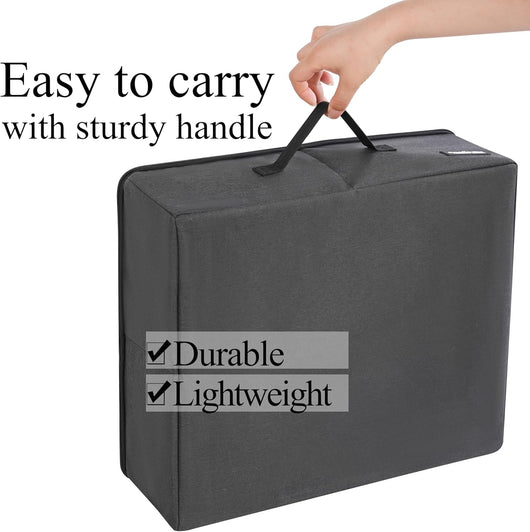 Portable Cat Travel Litter Box with Zipped Waterproof Bag,Collapsible Litter Carrier for Cat with Zipped Lid and Handle, No Leakage, No Smell, Easy to Carry and Use in Hotels, Car Gray